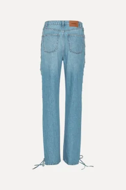 Pants-ROTATE Birger Christensen Twisted Lacing Jeans Blue Hydrangea (Blue) color