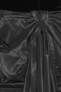 Mini Dresses|Dresses-ROTATE Birger Christensen Velvet Bow Mini Dress Black Black color