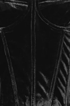 Tops-ROTATE Birger Christensen Velvet Bustier Top Black Black color