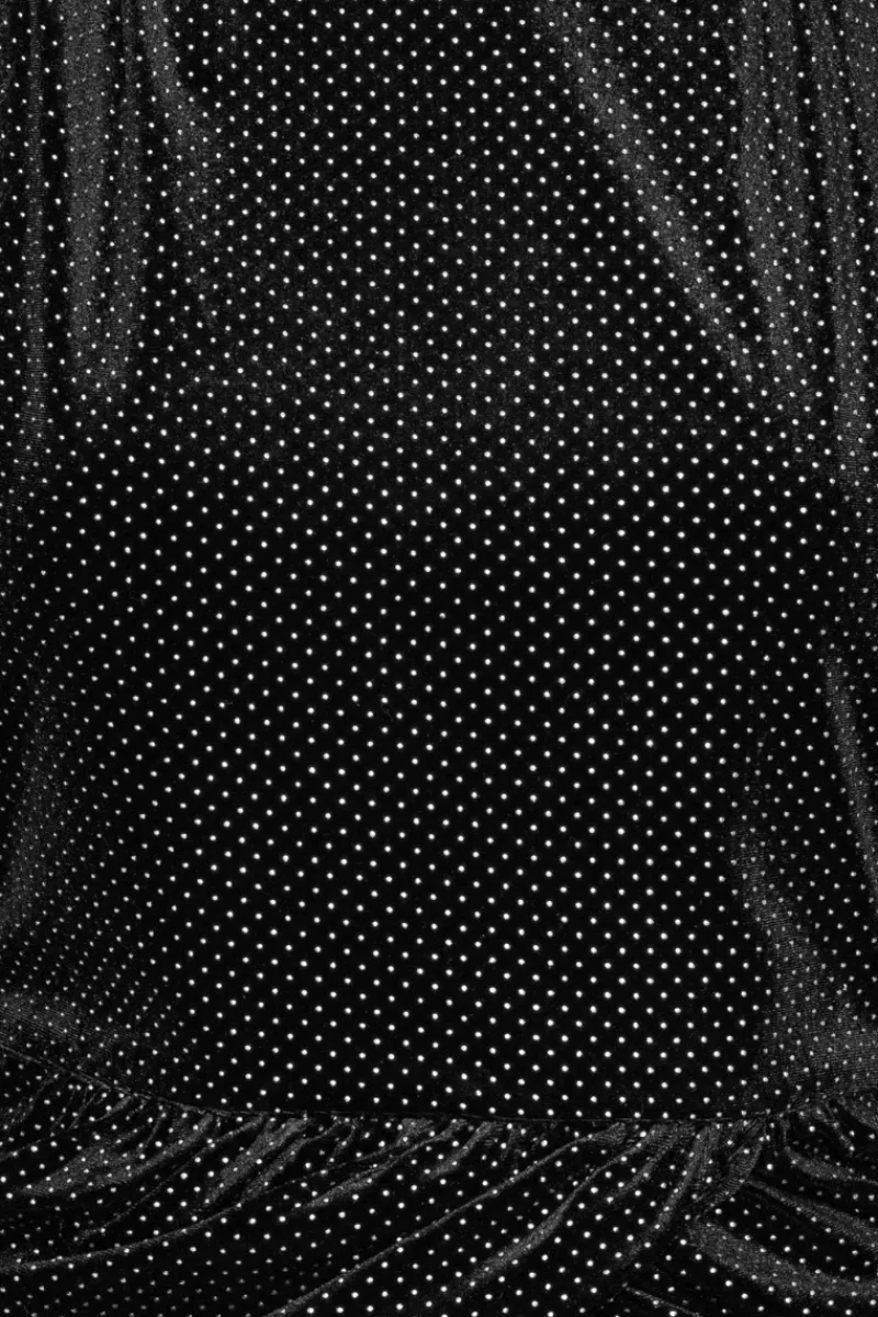 Tops-ROTATE Birger Christensen Velvet Draped Top Black Black color