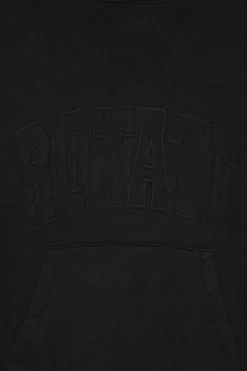 Tops-ROTATE Birger Christensen Washed Heavy Sweat Hoodie Black Black color