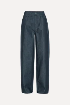 Pants-ROTATE Birger Christensen Wide Leg Jeans Dark Blue Dark Blue Denim color