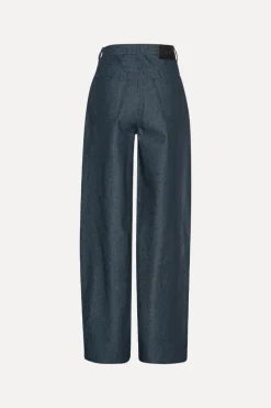 Pants-ROTATE Birger Christensen Wide Leg Jeans Dark Blue Dark Blue Denim color